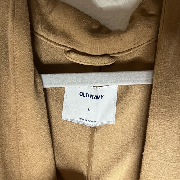 Old Navy Camel Brown Knit Boyfriend Blazer Cardigan 🧥 Size M - Picture 2 of 6